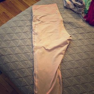 Fabletics pink capris with mesh and pockets